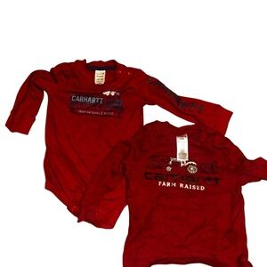 Infant baby boys carhartt shirts tops baby size 6-12 months lot of 2